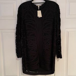 BNWT Maje Black Crochet Jacket Size 36